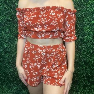 Orange Floral Set